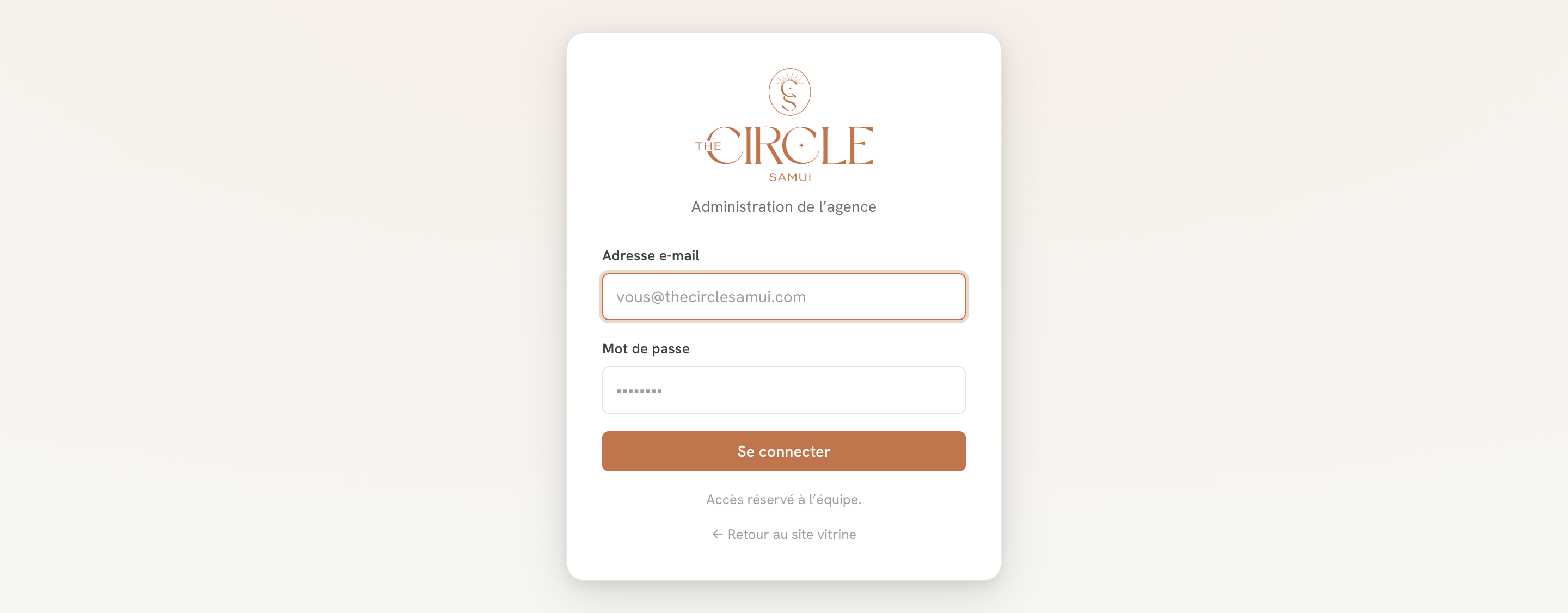 Écran de connexion