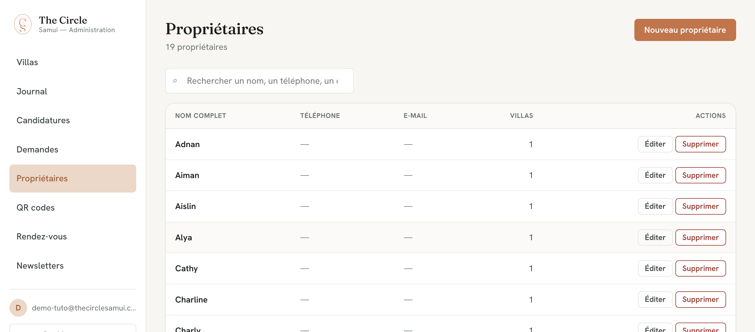 Carnet des propriétaires