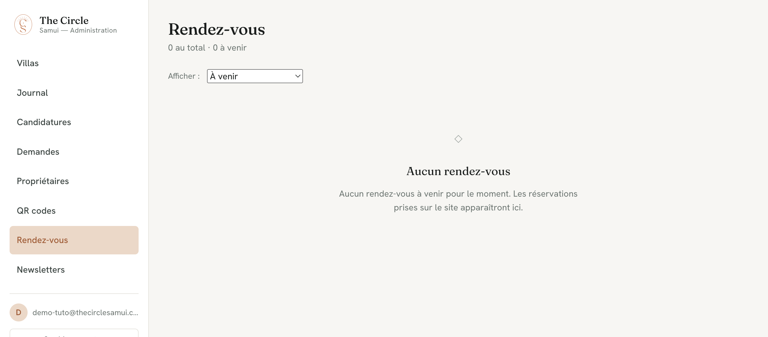 Liste des rendez-vous